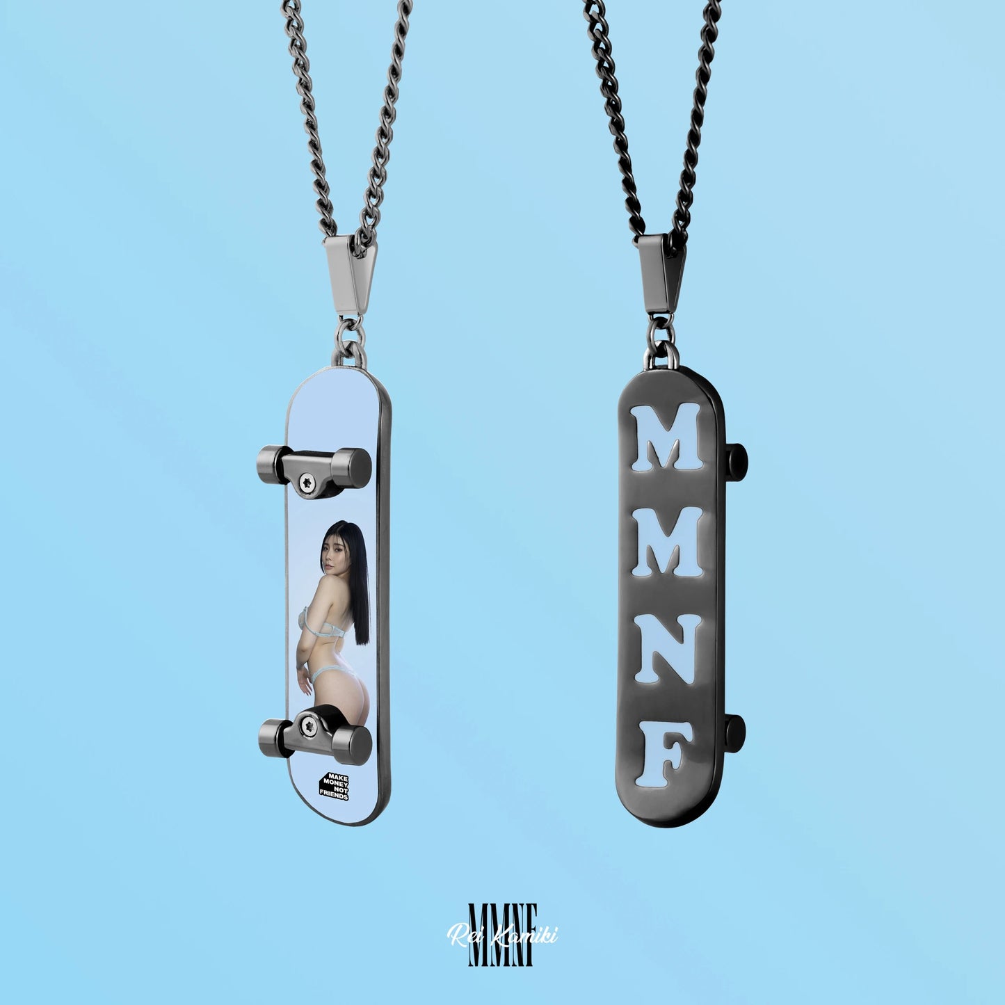 【限量250套】神木麗聯名 MMNF-03 滑板項鍊 槍黑電鍍 鈦鋼輪軸 官方正版 Pre-Order