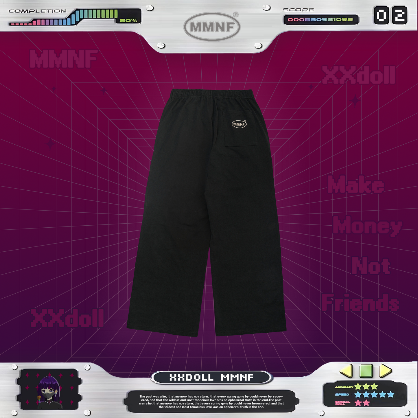 玩偶姐姐「夜幕街機廳」休閒褲 閃電刺繡 正版聯名 xxDoll 限量系列