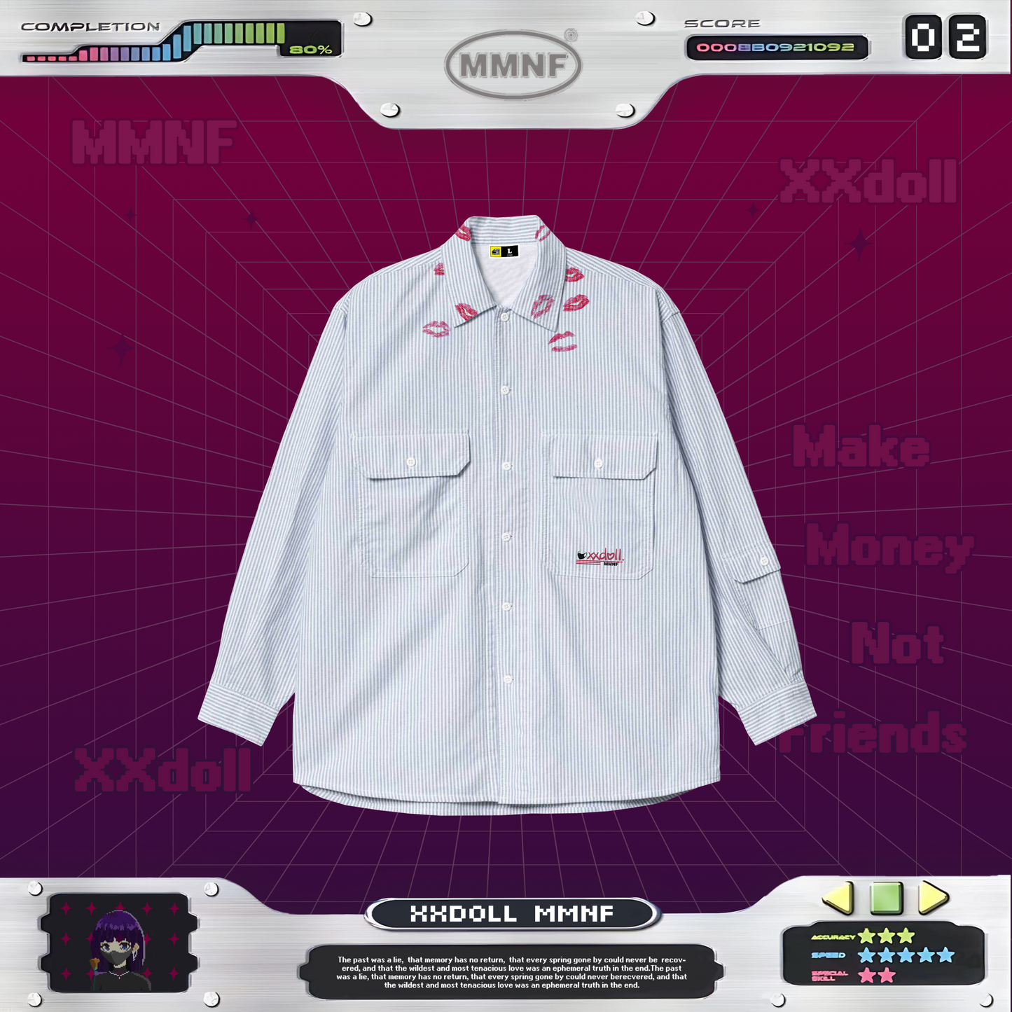 「玩偶姐姐本人唇印」吻痕夾克 機能口袋 正版聯名 xxDoll 限量系列