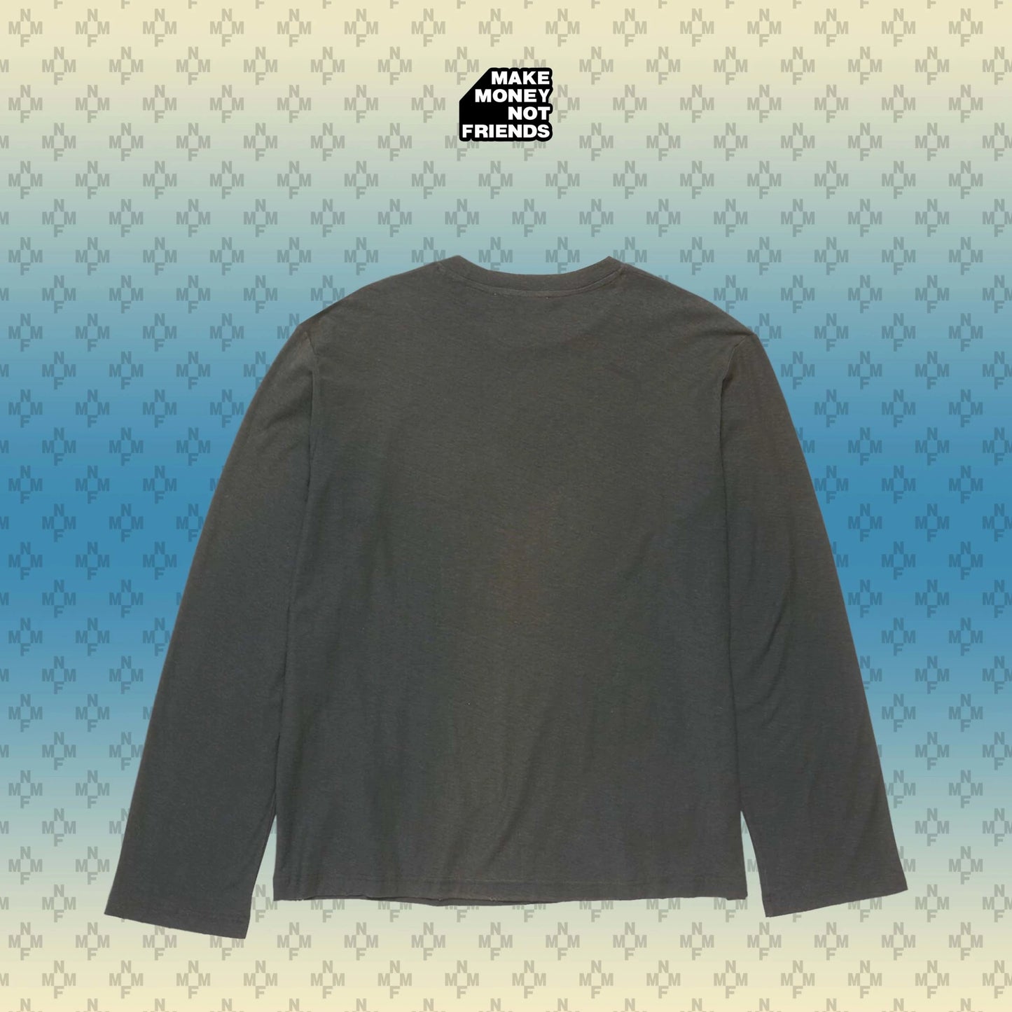 童帝同款 水洗做舊「賺錢不交朋友」長袖 T 恤 微破 經典標語 MMNF