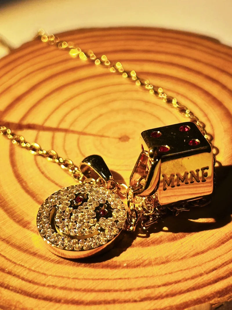 「笑臉幸運符 Lucky Charmz」18K金色/鋯鑽項鍊