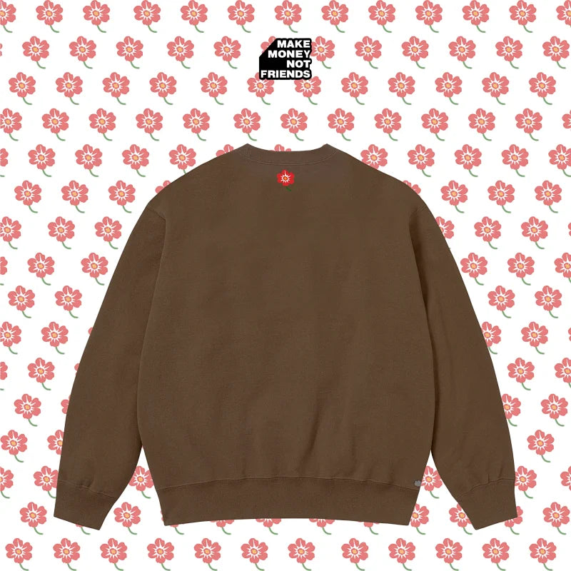 FLORAL 玫瑰花卉 圓領衛衣 (棕色)