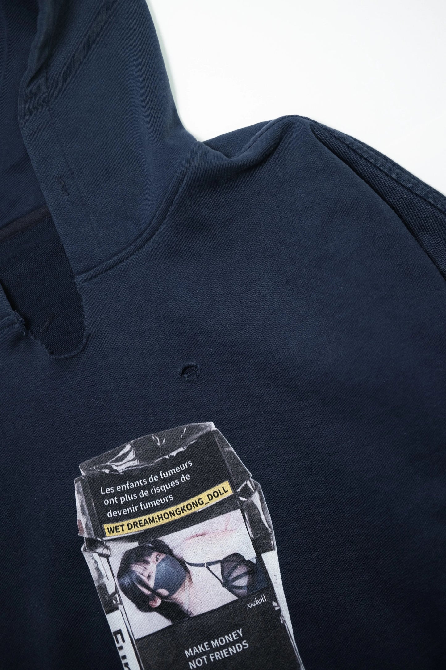 玩偶姐姐「黑天使菸盒」水洗衛衣 破壞解構 正版聯名 xxDoll 限量系列