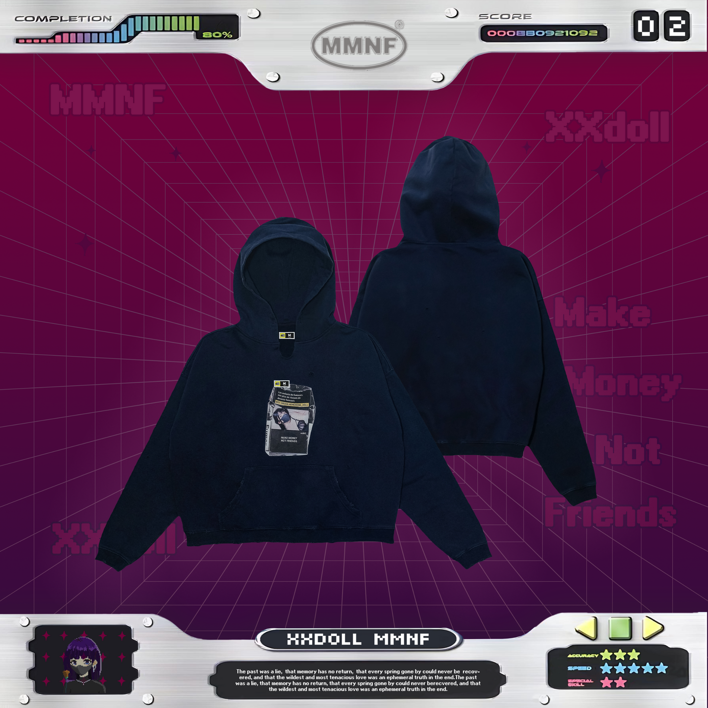 玩偶姐姐「黑天使菸盒」水洗衛衣 破壞解構 正版聯名 xxDoll 限量系列