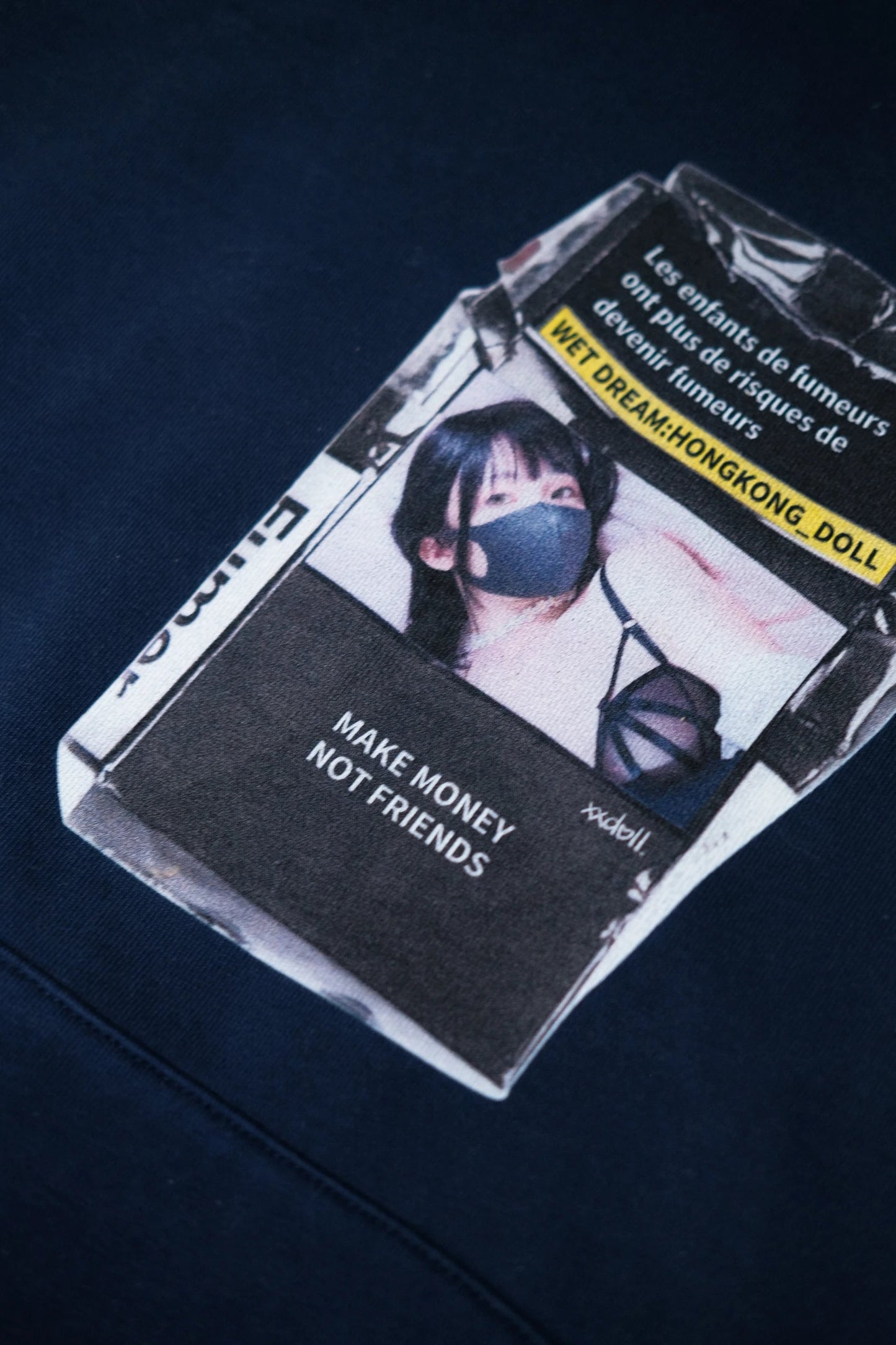 玩偶姐姐「黑天使菸盒」水洗衛衣 破壞解構 正版聯名 xxDoll 限量系列