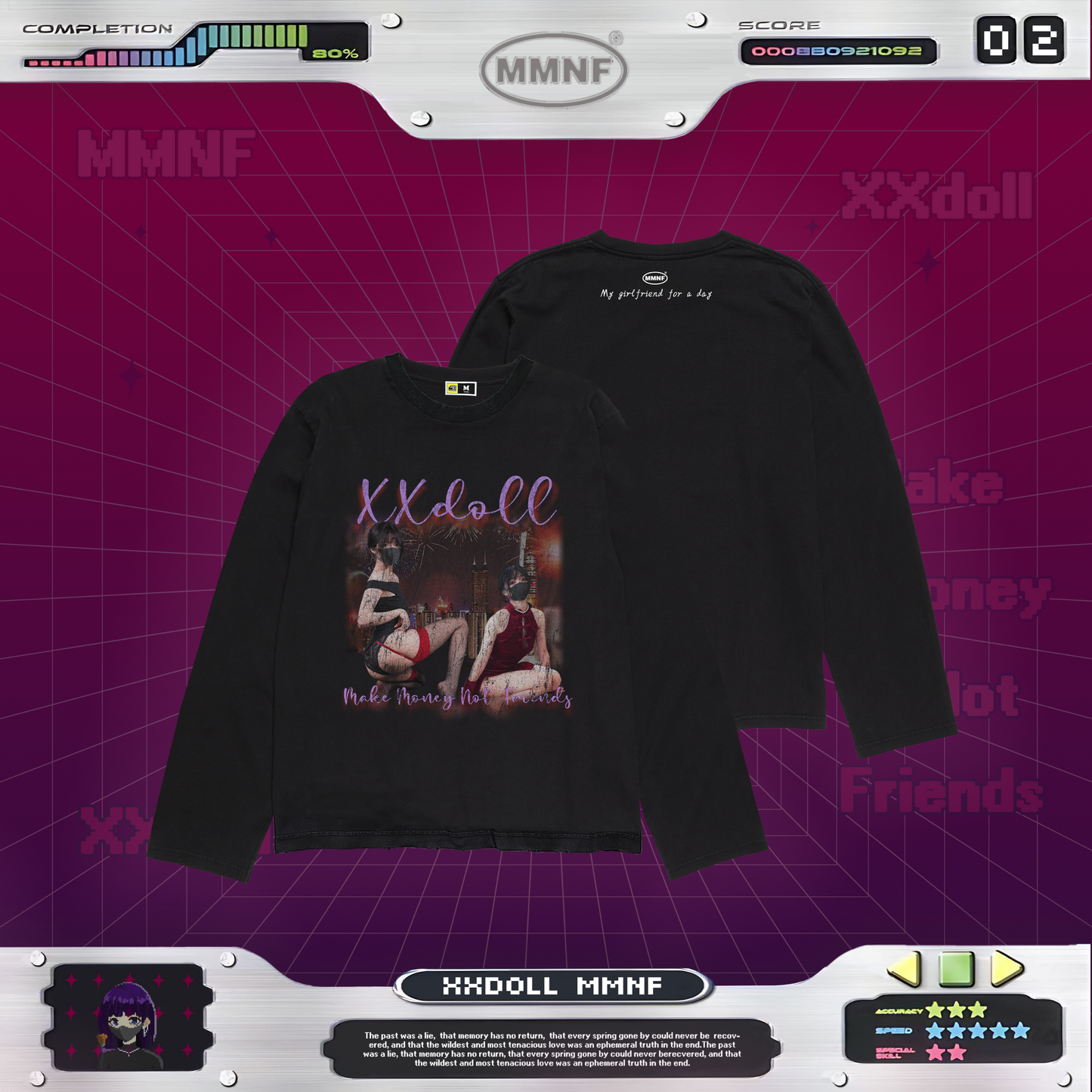 玩偶姐姐「九龍尤物」水洗長袖 T 恤 做舊破壞 酵洗工藝 正版聯名 xxDoll 限量系列