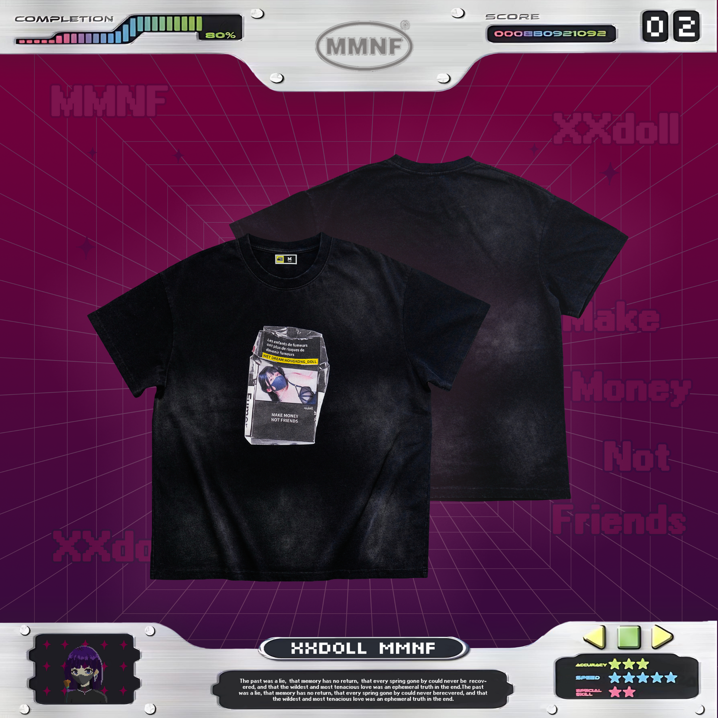 玩偶姐姐「黑天使菸盒」水洗 T 恤 正版聯名 xxDoll 限量系列