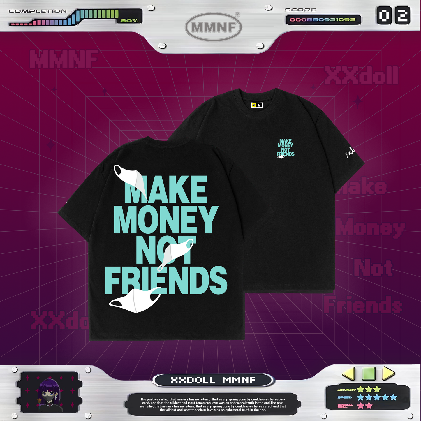 玩偶姐姐「$$$ 賺錢不交朋友」聯名 T 恤 限量系列 xxDoll