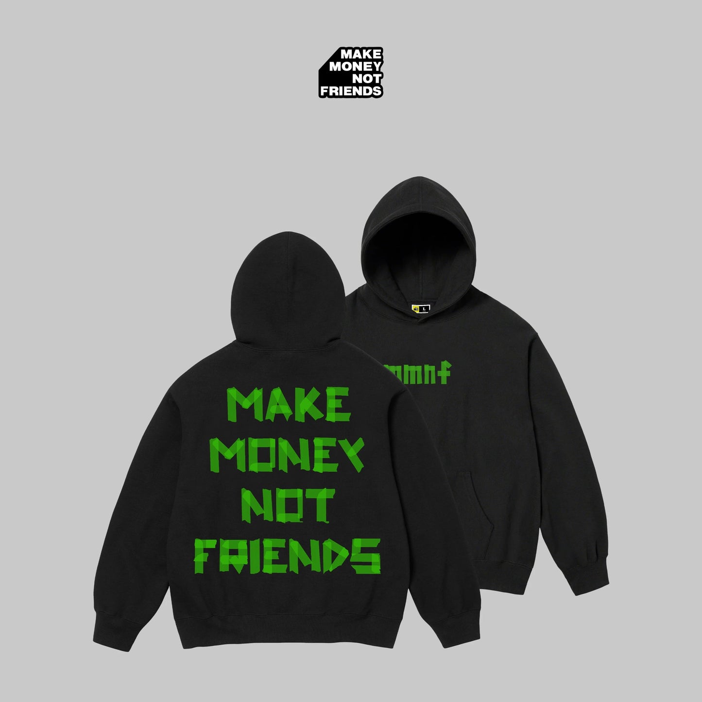 童帝同款 Printed Tape 膠帶箴言衛衣（黑綠）