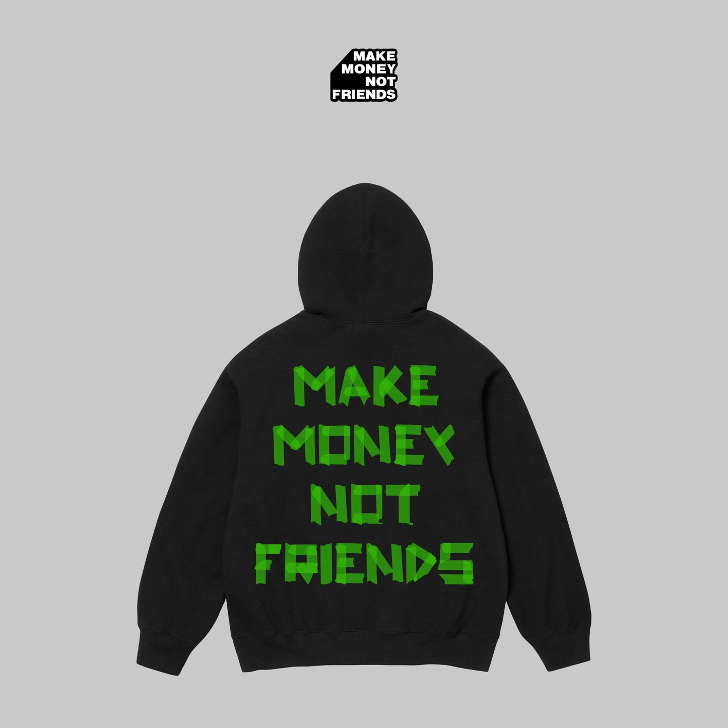 童帝同款 Printed Tape 膠帶箴言衛衣（黑綠）