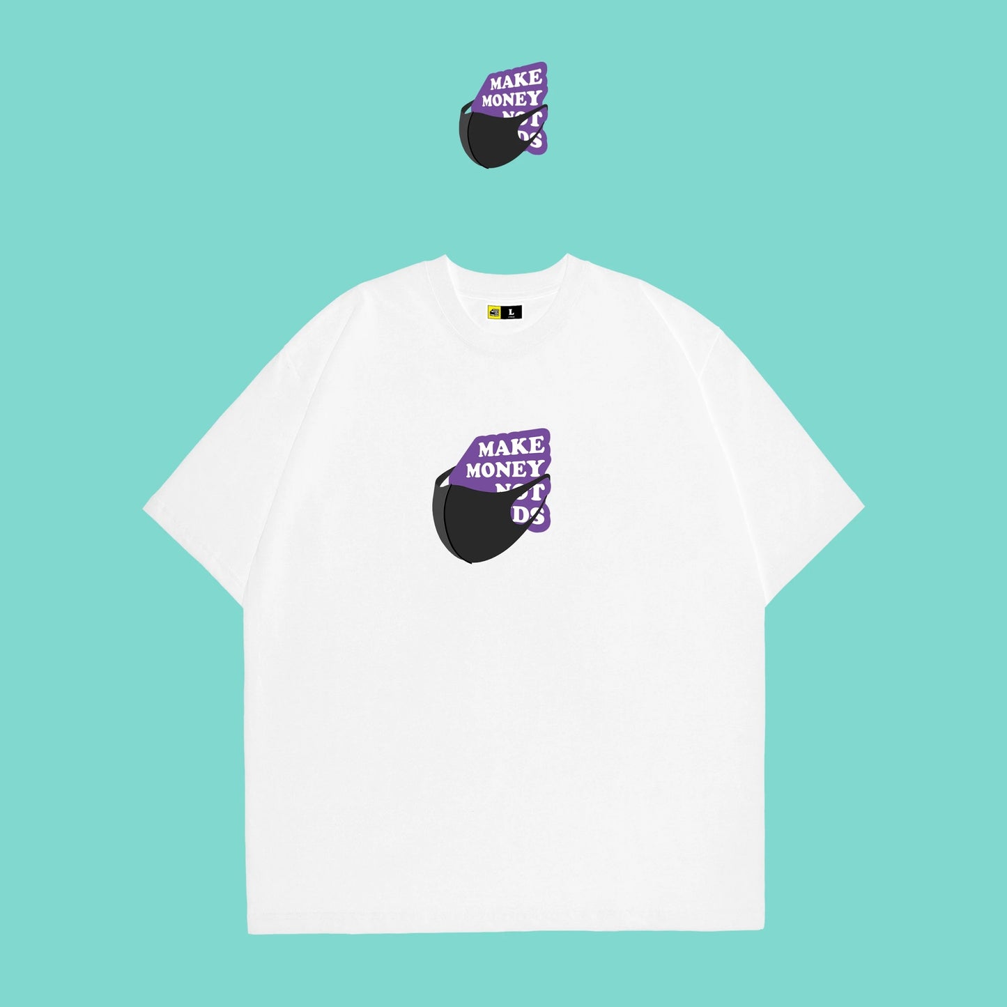 Doll Sister "Mask Logo" Limited Joint T-shirt Limited Sale (White)