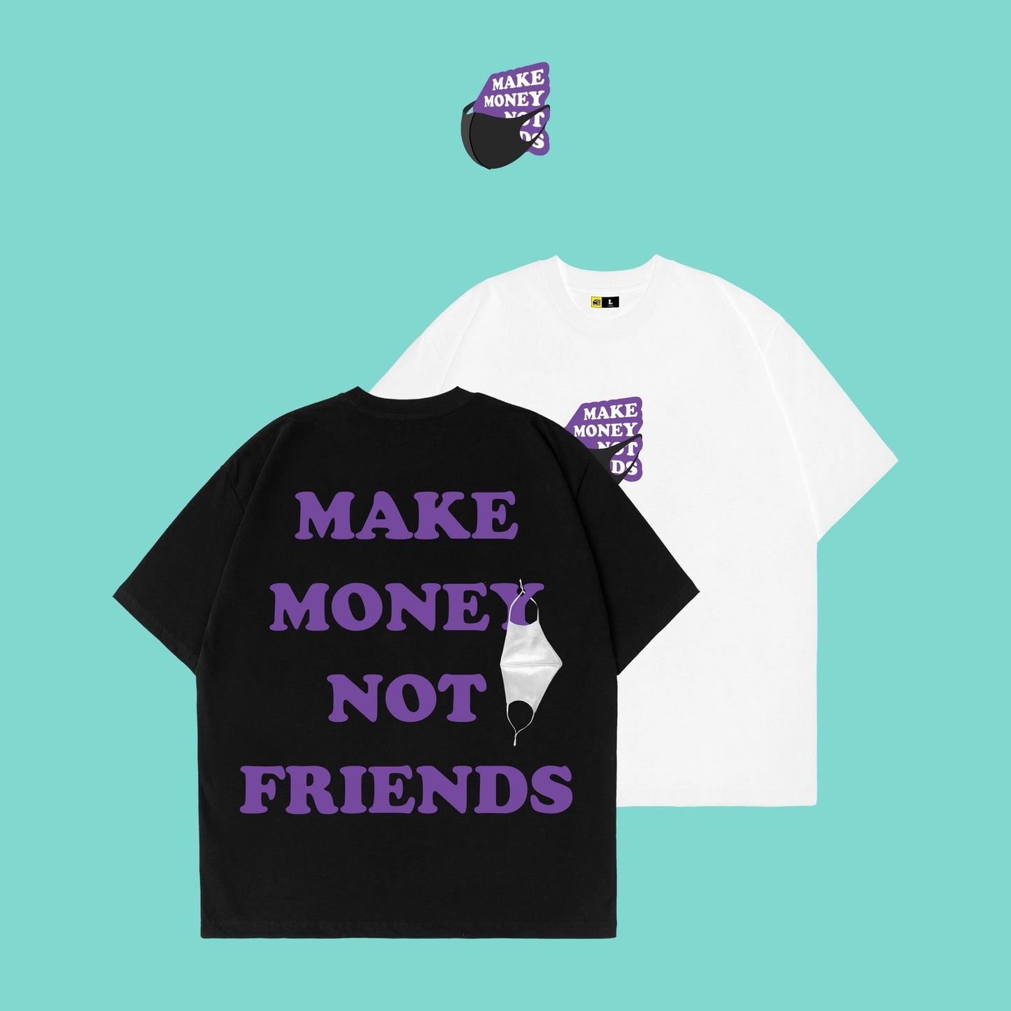 Doll Sister "Mask Logo" Limited Joint T-shirt Limited Sale (White)