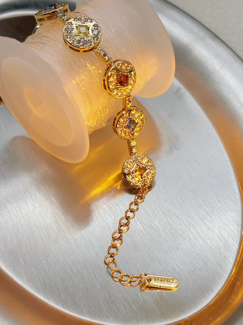 「點金石 Nova」18K金色·彩色寶石手鍊