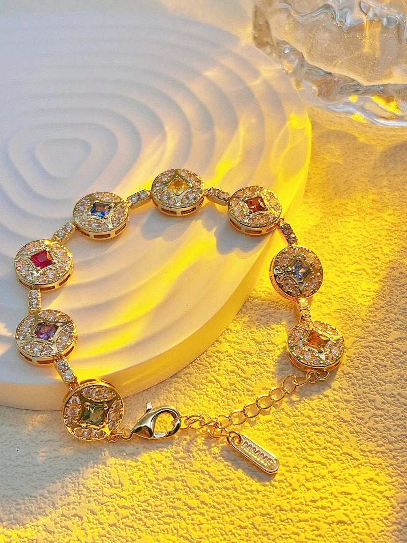 「點金石 Nova」18K金色·彩色寶石手鍊
