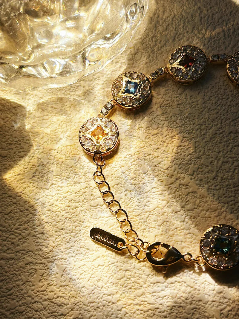 「點金石 Nova」18K金色·彩色寶石手鍊