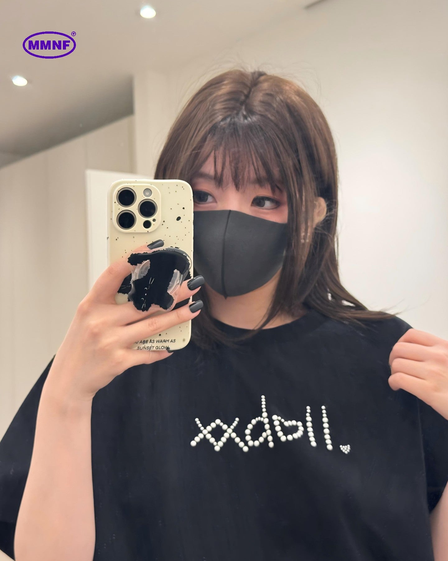 Doll Sister "Solid Pearl xxDoll Logo" limited co-branded T-shirt imported pearl coated beads limited sale