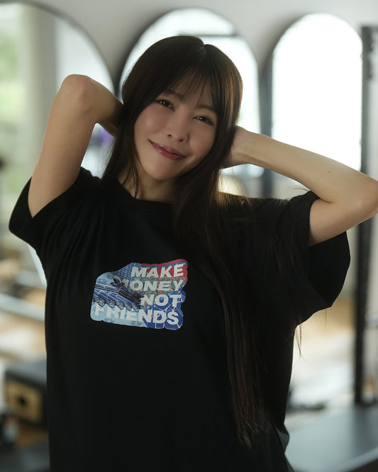 森日向子同款 「天青色・琉璃瓦」Box Logo T 恤 賺錢不交朋友
